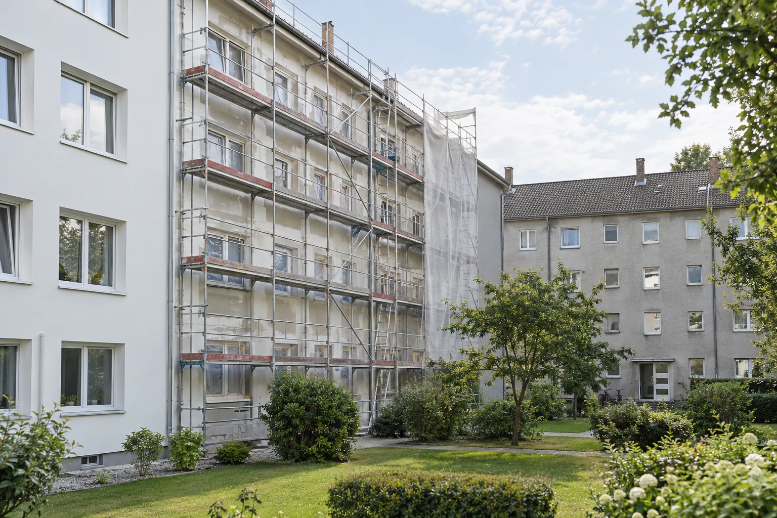 Gebäudebestand mit unterschiedlichen Sanierungsständen und weiteren anstehenden Arbeiten. Gebäudebestand mit unterschiedlichen Sanierungsständen und weiteren anstehenden Arbeiten.