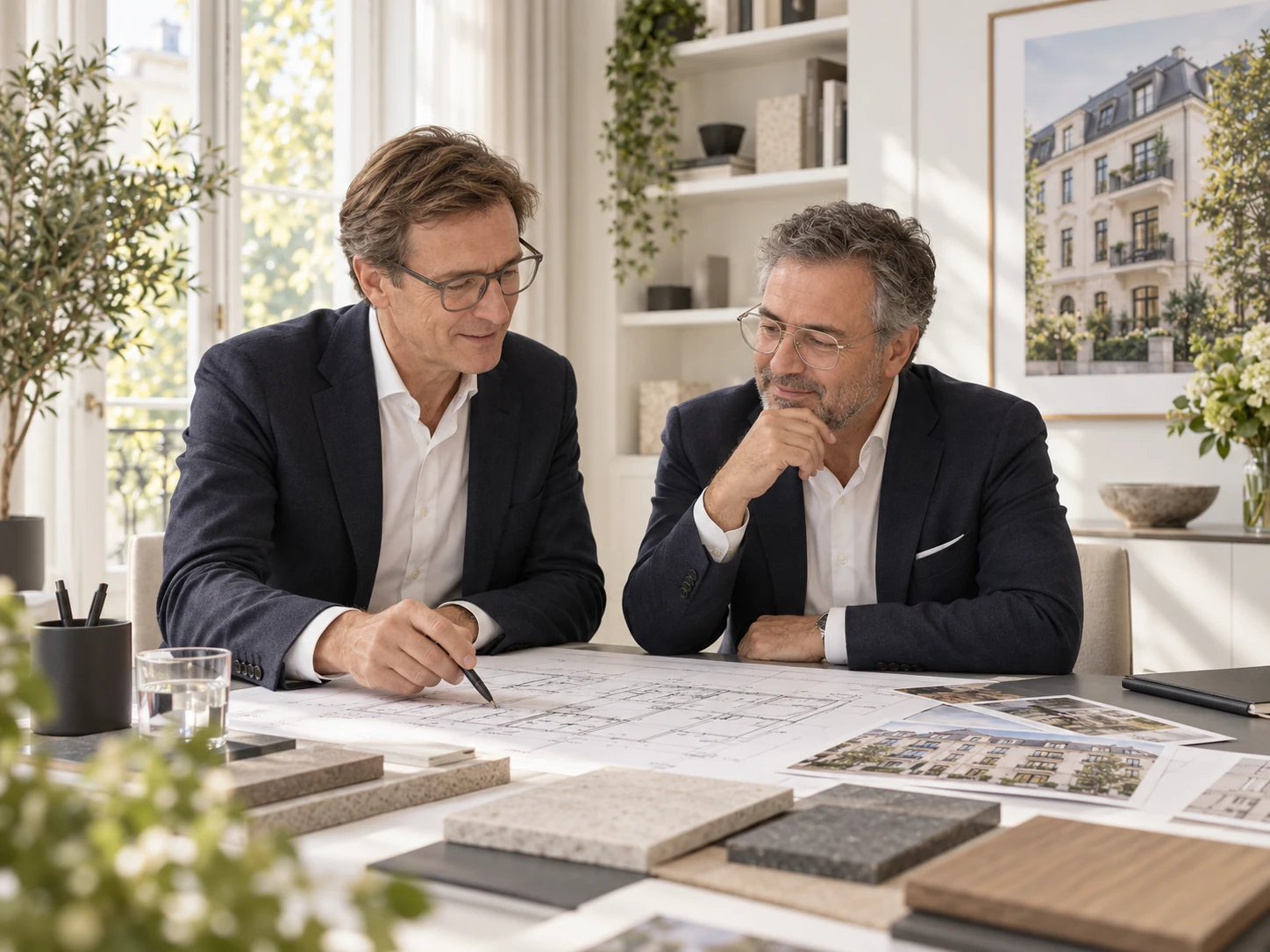 KI-bearbeitete gemeinsame Arbeitsszene nach freigegebener Referenz: Matthias Henrichs links, Ralf Hildebrandt rechts KI-bearbeitete gemeinsame Arbeitsszene nach freigegebener Referenz: Matthias Henrichs links, Ralf Hildebrandt rechts